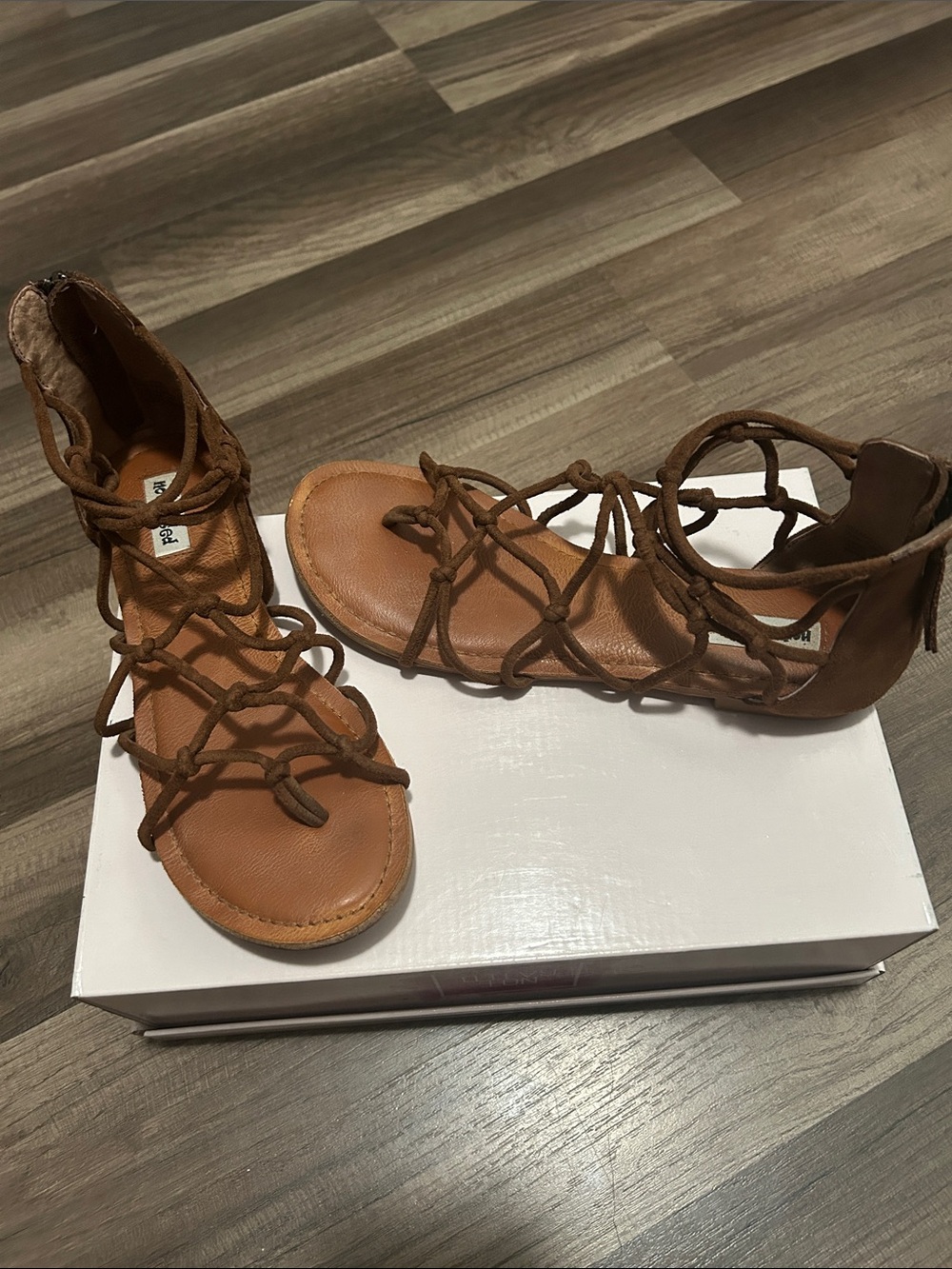 Not Rated Brown Lace-Up Gladiator Sandals